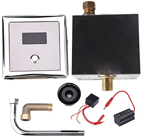 Gavigain Automatic Inductive Toilet Flush Valve, Wall Mount Lavatory Automatic Sensing Urinal Flush Valve, Bath Toilet Faucet Taps