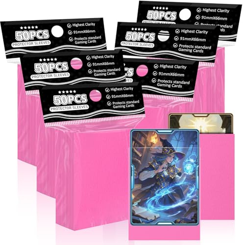 Kartenhüllen für MTG,Perfect Fit Standard Kartenhüllen für Trading Cards Sportkarten Baseballkarten TCG, stabil und schön mischbar (Pinke, 300)
