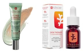 Erborian – Set mit 2 Produkten: 1 getönte CC Red Correct Anti-Rötungscreme – Grün + 1 Multi-Perfektierendes Gesichts-Nachtöl mit 17 Super-Inhaltsstoffen – Rot – Korean Cosmetics