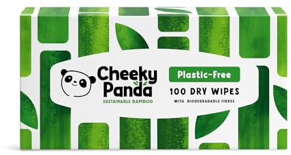 The Cheeky Panda Dry Wipes | Pack of 100 Bamboo Dry Wipes For Adults Personal Care & Babies | Super Soft and Strong