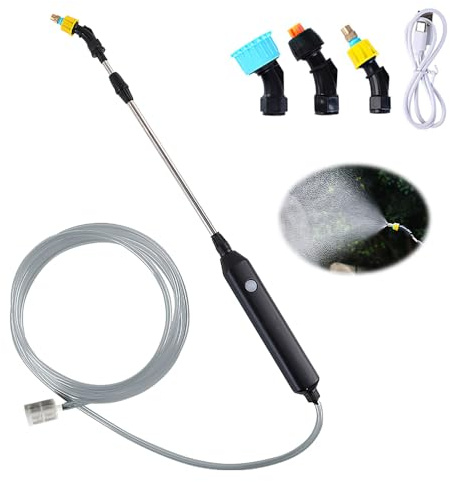 Lotvic Garden Sprayer, Battery Powered Sprayers, Electric Plant Mister, Portable Garden Sprayer with 3 Nozzles and 5M Hose, Rechargeable Garden Sprayers for Yard Lawn Weeds Plants (5V)