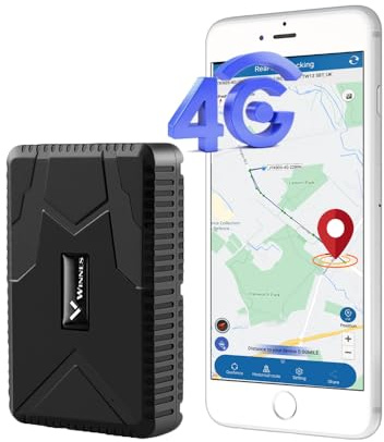 Winnes Strong Magnetic GPS Tracker for Car Outdoor Accurate Location Tracking 10,000mAh Big Battery Powered, Multiple Car Alarms, Support Mobile phone, Computer, Multiple People Login at the Same Time