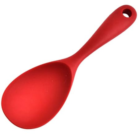 KICHOUSE Cuchara De Arroz De Silicona Roja Antiadherente, Resistente a Altas Temperaturas, Utensilio De Cocina Para Restaurante y Hogar, 1 Unidad