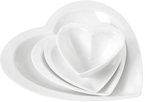 FUNOMOCYA 4stücke Herzförmige Keramikschalen Pastaschalen Für Desserts Salate Obst Snacks Stapelbar Für Küche Und Esszimmer