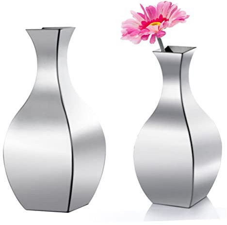 Ciieeo -langlebige Vase Aus Edelstahl Blumentopf mit Quadratischer Öffnung Perfekt für Frische Blumensträuße &