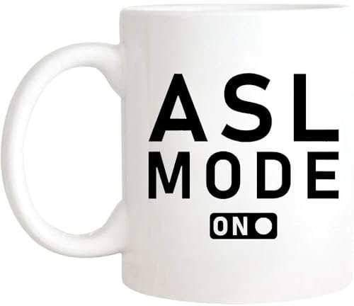 Kaffeebecher ASL-Lehrer Gebärdensprachlehrer Amerikanische Gebärdensprache ASL-Modus EIN Tasse Mehrfarbig Keramik-Tasse Unisex Bürotasse Für Geschenk Familie Mit Henkel 330ML