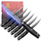 Piklohas Steakmesser-Set 6 Stück, 4.5 Zoll Glattklingen Dinnermesser, geschmiedete deutsche Stahl Damastmuster-Geradekanten-Fleischmesser mit durchgehendem Griff, ideal als Geschenk