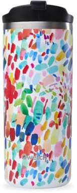 QWETCH - Travel Mug Thermobecher Edelstahl 470ml Arty - Isolierbecher für Kaffee & Tee - 6h heiß, 12h kalt - BPA-frei, auslaufsicher, wiederverwendbar - Travel Mug für unterwegs