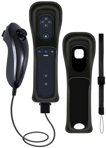 CLVIZCXOM 1 Set Remote Fit for Wii/Wii U Remote Built-in MotionPlus (Black)