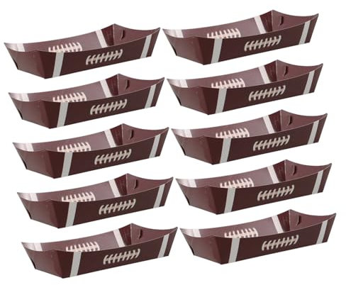 OUNONA 10stücke Fußball-tabletts Snackschalen Im Stadion-Design Geburtstagsdekorationsset Partyzubehör Für Sportevents Servierplatten Für Fußballfans Multifunktionale Tischdekoration Falt