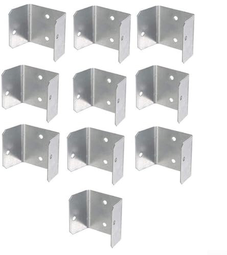 Zaunklammern 10er Set zur sicheren Befestigung von Rankgitterplatten an Holzstützen (50mm)