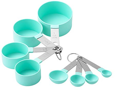 Set di 8 misurini per ingredienti secchi e liquidi, utensili da forno, in acciaio inox, resistenti al calore, gadget da cucina