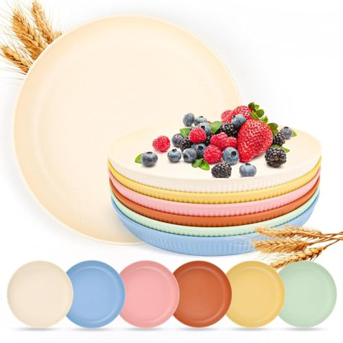 AKONE 6 platos reutilizables para camping, 23 cm