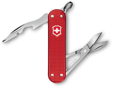 Victorinox Companion Slim Alox, Multiuso, Tascabile, 5 Funzioni, Piccolo, incl. Forbici e Cacciavite, Swiss Made, Rosso