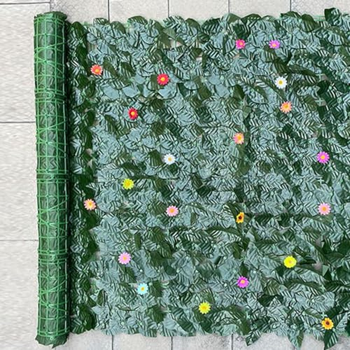 Foglie d'acero artificiali, recinzione decorativa per interni ed esterni, finta edera rampicante, sfondo da parete, perfetto per patio, cortile, cortile o soffitto, 100 x 200 cm (Pothos5)
