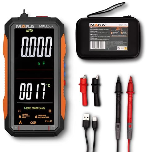 MAKA Digitalmultimeter Pro 6000 Counts True RMS USB-C CAT III 600 V