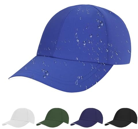 AUYAO Unisex vattentät baseballkeps 6-panel pappakeps klassisk vanlig baseballkeps lätt sportkeps vikbar skärmmössa sol- och regnsskydd baseballkeps solskärm för löpning vandring fiske, BLÅ