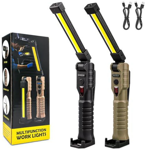 Starvortex Baladeuse Led Mecanicien Rechargeable avec 7 Modes d'Éclairage | Base Magnétique, Lampe Mecanicien Pivotante à 360° et étanche, Lampe de Travail Portable, pour Garage, Camping, d'urgence