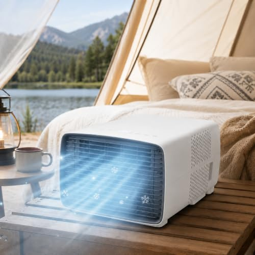 Huachorial Aire Acondicionado Portátil Premium 2700 BTU, Compresor de Refrigeración, 280W Eficiencia Energética, Ultra Silencioso 45dB, Deshumidificador, Temporizador 12H para Camper y Hogar