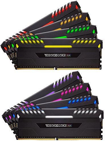 Corsair Vengeance RGB - Kit de memoria Entusiasta de 128 GB (8 x 16 GB, DDR4, 3000 MHz, C16, XMP 2.0) negro