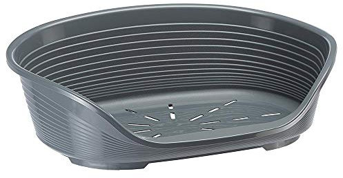 Ferplast Panier Chien Panier Chat 100% en Plastique, Respirante et Antidérapante Siesta Deluxe, 82 x 59,5 x 25 cm, Gris