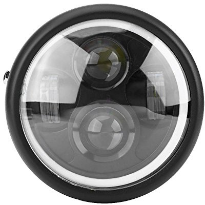 Akozon Faro LED 6 + Faro Moto, 16 cm/6,5 Lampadina per Faro a LED per Motocicletta per Cafe Racer Bobber