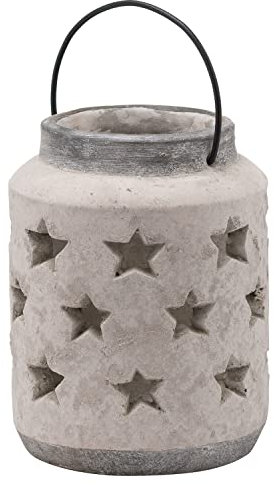 Hill 1975 Bloomville Stone Star Lantern, CERAMIC, Mixed, 18 x 18 x 19cm