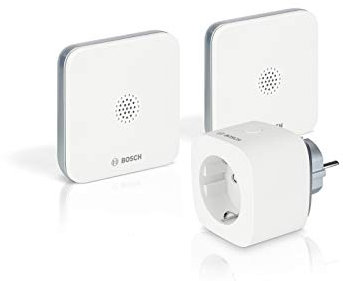 Bosch Smart Home Wassermelder Sicherheit Paket, mit Notrufschnellwahl in der App, rutschfest, kompakt, inkl. Funksignal-Verlängerung