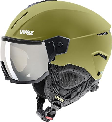 uvex instinct visor - Skihelm für Damen und Herren - mit Visier - individuelle Größenanpassung - croco matt - 59-61 cm