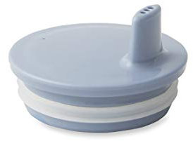 Design Letters Couvercle de pour gobelets en personnels mélamine pour bébés et enfants (Bleu clair) - Sans BPA et sans BPS, lavable au lave-vaisselle, couvercle bien ajusté, léger, 27 g.
