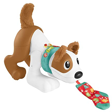 Fisher-Price - 123 Tobia Gattona con Me, Cagnolino Giocattolo Elettronico Edizione Italiana con Movimenti Realistici per Primi Passi con Tecnologia Smart Stages, Giocattolo per Bambini 6+ Mesi, HHH16