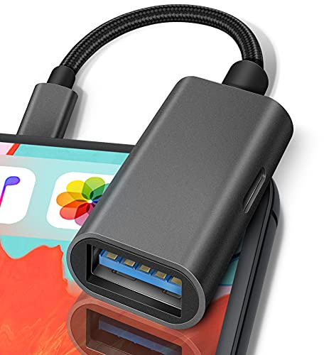 Fubiaofei USB Adapter for iPad, USB to iPhone Adapter, OTG Data Sync Cable Adapter for iPad iPhone, Compatible with MIDI Keyboard, Flash Drive, Mouse, Upgrade - Aluminum Alloy Shell, No App Required
