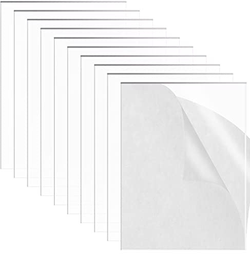 Clear Perspex Sheets 10PCS 1mm Acrylic Sheet Plastic Sheets for Crafts Sheet Picture Frame Glass Replacement Square Panel Boards for Painting DIY Projects Display 150 * 100mm