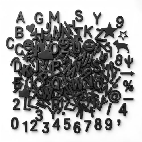 Black Felt Letter Board Letters Only, 394 Pcs, 0.75 Inch Precut Set