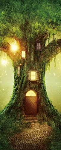 A.Monamour Türtapete Selbstklebend Türfolie Türposter 3D Verzaubertes Magisches Fantasy Baumhaus Vinyl Folie Türdeko Tapete Wandbild Türaufkleber Türtattoo 85x200cm
