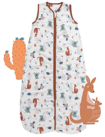 schlummersack Kinder Schlafsack Baby Sommer 130 cm dünn Bambus-Musselin Känguru | Sommerschlafsack Baby 0.5 Tog 0 5 Tog Baby Schlafsack Sommer | Schlafsack Baby Sommer ungefüttert