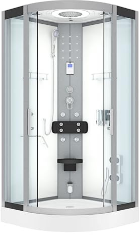 AcquaVapore Dampfdusche Duschkabine Sauna Dusche D58-10T2-EC 90x90 cm mit 2K Scheiben Versiegelung