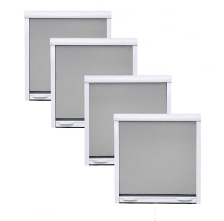 Pack éco de 4 moustiquaires enroulables alu H145 cm x L130 cm Blanc