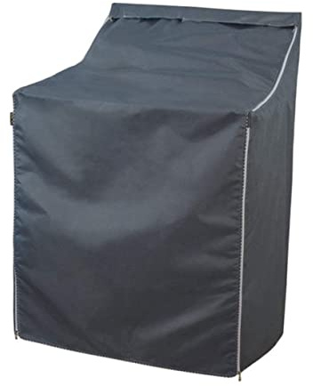 Schutzhülle für Waschmaschinen aus Oxfordstoff Schwarz | 75 X 73cm, Vorne 88cm Hinten 110cm, 4-seitige Abdeckung, für Küche und Balkon