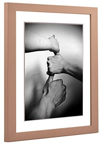 Cornice portafoto Alice con passepartout e vetro acrilico, colore rame, cornice in 60 x 84 cm, dimensioni immagine 50 x 70 cm