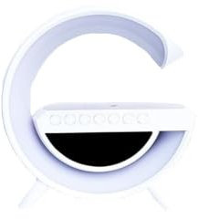 DECO Atmosfera luce Notturna Caricabatteria per Telefono Wireless Altoparlante Bluetooth Sveglia Tutto in una Lampada da Tavolo a LED per Camera da Letto, Soggiorno, Ufficio (BT34)