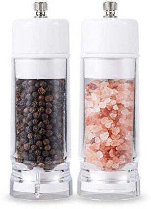 Set macina sale e pepe Sweet 10, saliera e pepiera con finestra visibile, nucleo in ceramica - 14 cm - Confezione da