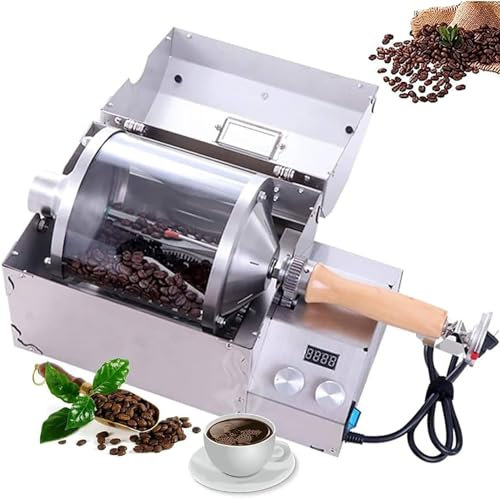 Tostatrice caffè domestica, tostatrice elettrica da 1200 W con termometro, velocità regolabile 1~66 giri/min Tostatrice professionale per chicchi di caffè, perfetta per tostare chicchi di ca