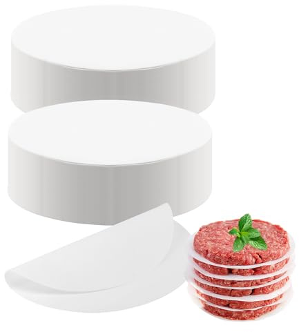 MUNGHOK 1 500 stycken 11 cm hamburgare papper runt, runt bakpapper för hamburgarpress, non-stick bakplåtspapper hamburgare non-stick-papper för grillning hamburgare, cheeseburger, burger patty papper