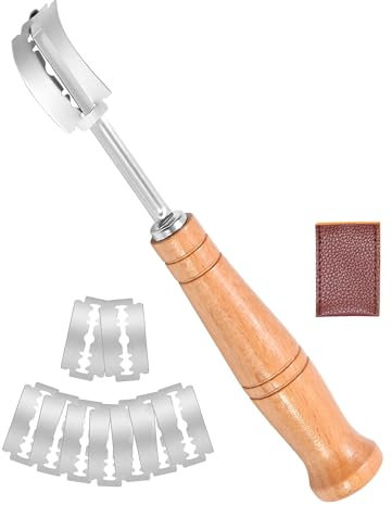 SOSALUK Bäckermesser Teigmesser Baguettemesser Brot Einschneidemesser Baguettemesser Brot Lahm Scoring Tool Set mit 10 Brotklinge Bäckerklinge bäckermesser brotbackmesser für DIY Brot Backen