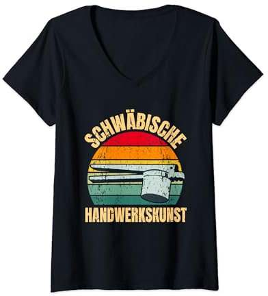 Womens Swabian Craftsmanship - Spaetzle Press - Swabia V-Neck T-Shirt