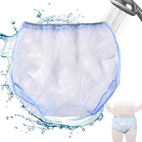 CSGTUO Inkontinenz-Unterhosen für Erwachsene Aus Kunststoff Wasserdicht Und Auslaufsicher Unisex-Inkontinenz-Slips Komfort-Hose Waschbar Und Wiederverwendbar,M,White