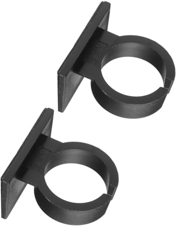 VICASKY Quadratische Mikrofonklemmen Mikrofonhalterung aus Kunststoff 2 Stück mit Rückseitiger Klebefläche Schwarz für Mikrofonständer