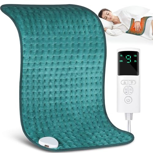 POWZOO Heizkissen,30 * 60cm Wärmekissen mit 9 Heizstufen 4 Timerstufen,mit Abschaltautomatik,waschbar,Schmerz Lindern, für Rücken Nacken Schulter Bauch,Das perfekte Geschenk für Ihre Familie.