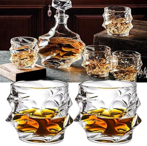 Lot de 2 verres à whisky japonais, verres à whisky en cristal lourd, verres à whisky à l'ancienne, verres à bourbon, cadeaux de Noël pour père homme